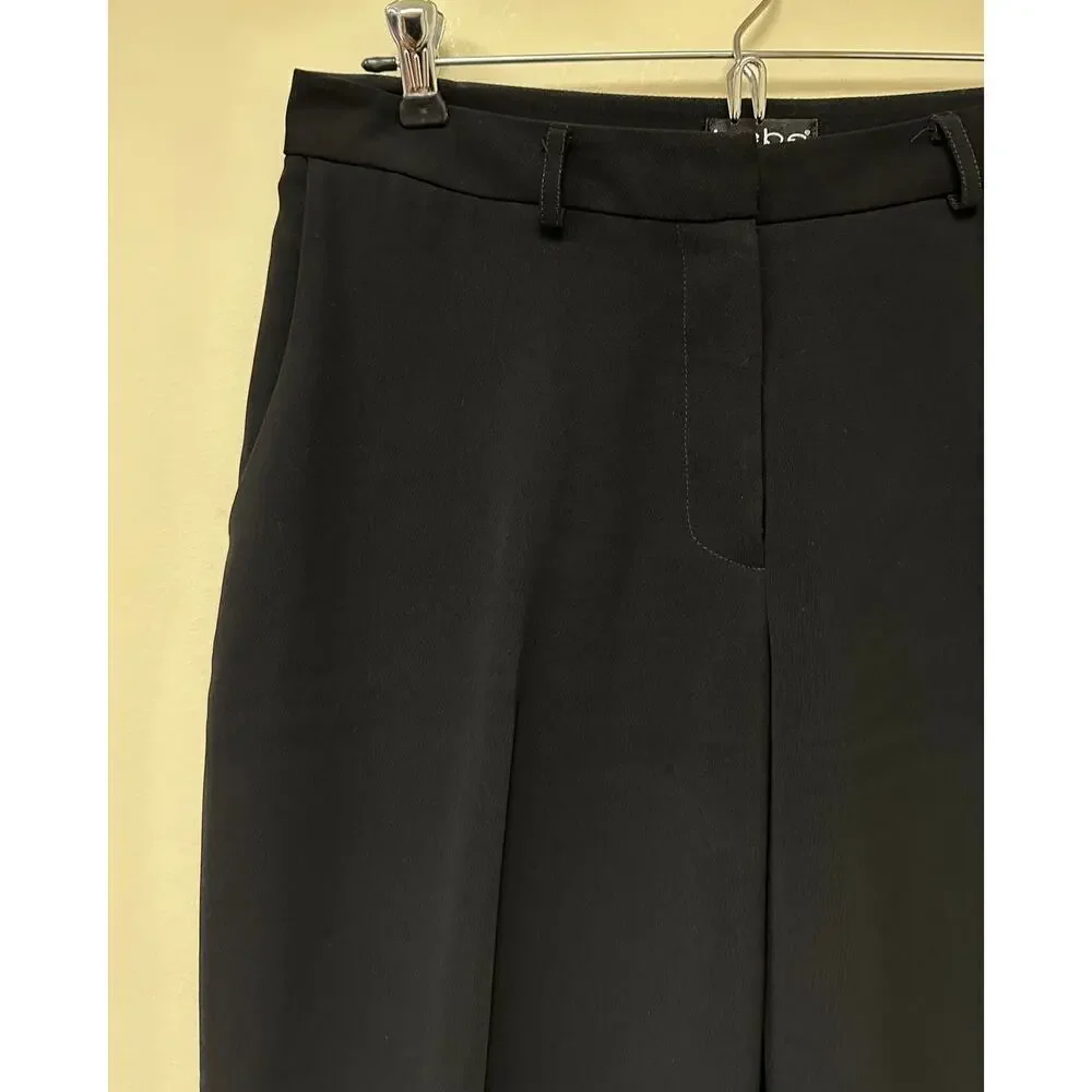 Bebe Women's Black Flared High Rise Pockets Trouser Dress Pants Size 10 Y2K - Picture 5 of 11